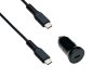 Preview: USB KFZ 20W C Schnellladegerät inkl. C Kabel, USB KFZ Lader, C auf C Ladekabel, schwarz, DINIC Box mit Euroloch, 1,50m